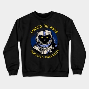 funny cat – Astrocat – Curiosity (dark variant) Crewneck Sweatshirt